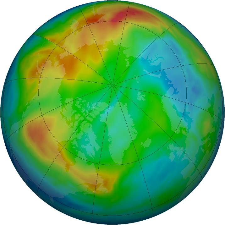 Arctic ozone map for 19 December 2008